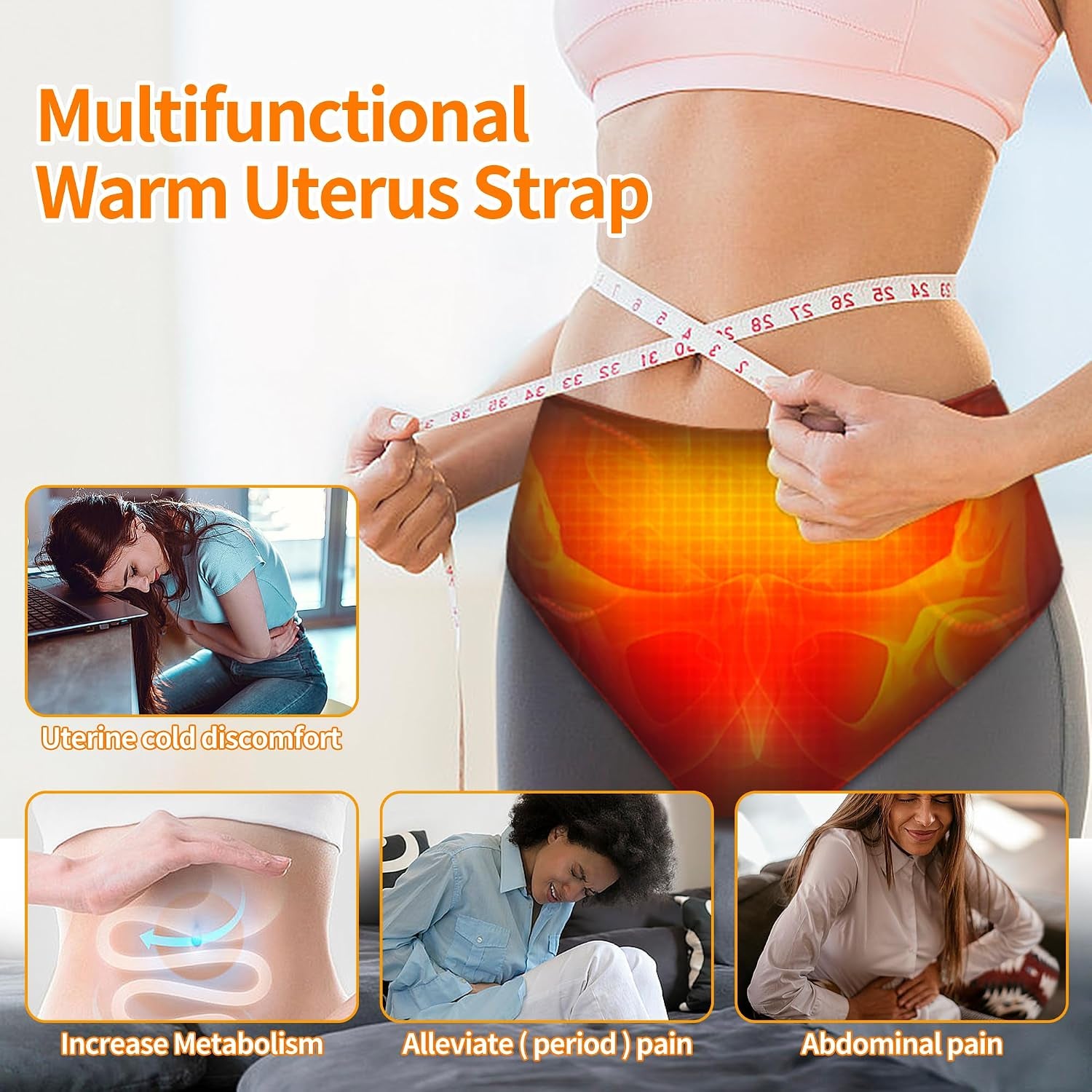 Period Heating Pad, Heating Pad for Period Cramps Massager for Women, with 3 Vibration and Heat Settings, New Upgrade Menstrual Heating Pad for Abdomen Pain and Cramps Relief